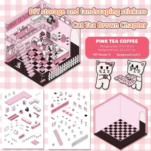 <D&H> 3D Miniature Scenes Sticker DIY Cute Cartoon Journal Capybara Style Scenes Building PET Sticker Simno 立体造景贴纸