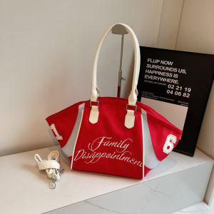 Fashion Bowling Handbag for Women New Large Capacity Nylon Embroidered Letter Single Shoulder Crossbody Bag   Sports Travel   Fashion All-Matching  47*26*14CM #1513