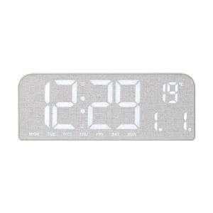 YOUTH HOME Wood Digital Alarm Clock Temperature Display Multi-functional Wall Clock Modern Decoration Large Display LED Alarm Clock Home Use