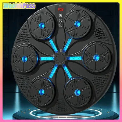 Smart Music Boxing Machine Electronic Boxing ResponseTarget Beat Rhythm Wall Hanging Training Equipment withRGB Lights & Sound Effects Cool Black