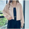 Kemeja Crop Top Korea Wanita Style / Crincle  Cewek / Crinkle Air Flow / Ootd Kekinian. 