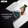 Gille 135 GTS SERIES V1 pearl white Solid Full Face Dual Visor Motorcycle Rider Plain Helmet. 