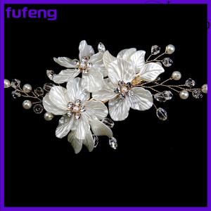 fufeng Crystal Pearl Flower Hair Clips Elegant Headwear For Women Precious Jewels Bridal Wedding Hair Accessories