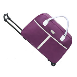 Ayuqi® 22/24 Women Large Capacity Luggage Trolley Lightweight Travel Duffle Bag with Wheels Handheld Luggage Bag for Students