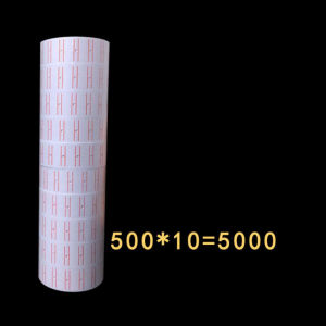 Cây 10 Cuộn Giấy In Dán Giá Tiền - Cuộn Dày 500 Tem Dính/Cuộn - Cho Máy Bấm Ghi Giá Tiền - Set 10 Cuộn-ESTLA