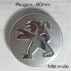 Logo mâm xe Peugeot chụp mâm chụp Lazang xe Peugeot đường kính 60mm.