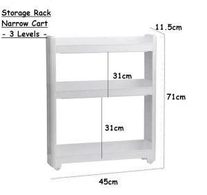 ชั้นวางของในที่แคบ มีล้อเลื่อน ชั้นเก็บของอเนกประสงค์ จัดเก็บง่ายมาก Storage Rack On Wheels for Tight Space