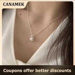 【 CANAMEK 】 Pearl Shell Pendant Necklace For Women Delicate And Elegant Temperament Choker Chain Office Party Jewelry Birthday Gift
