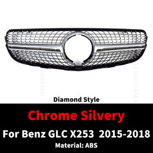 Lưới Tản Nhiệt Đầu Vào Sửa Đổi Phía Trước Lưới Che Nắng Cản Trước GT Kiểu Kim Cương Cho Mercedes X253 C253 Benz GLC 2015-2019 Phụ Kiện Điều Chỉnh