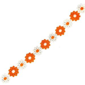 15 Yards Flower Embroidered Lace Trim 25mm Wide Embroidered Applique Decorating Lace Trims for Dress Clothing Decoration