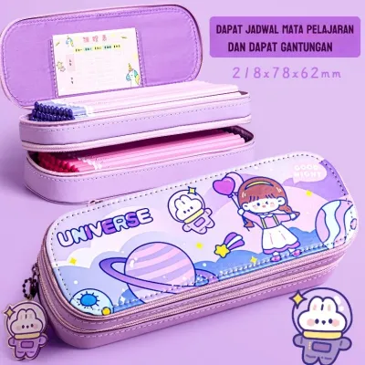 Tempat Pensil 2 Layer Motif Lucu / Kotak pensil Alat Tulis Style Korea / Pouch Pancil case waterproof