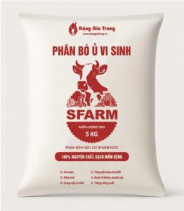 Phân Bò Vi Sinh Sfarm Túi 5Kg - Phân Bón Hữu Cơ Bổ sung dinh dưỡng cải tạo đất tơi xốp trung vi lượng và Acid Humic