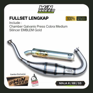 Knalpot Ninja 2 Tak R RR SS ORI Win Speed Emblem Gold Chamber Galvanis Press Step variasi Cobra Medium