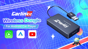 CarlinKit CCPA Aftermarket Head Unit to Wireless CarPlay & Wireless Android Auto Work with Android Car Player/Multimedia Car Stereo Built-in Microphone Supports 5.8Ghz WiFi Transmission Plug and Play