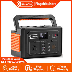 【COD】Flashfish K53 400W Portable Power Station 220V 400Wh Solar Generator CPAP Battery Backup Power Emergency Power Supply Outdoor Camping Hiking And Solar Generator For Home