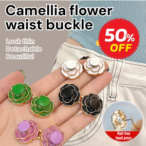 Camellia Rose Petal Waist Button Small Fragrant Pants Jewelry Nail Free Removable Upgrade