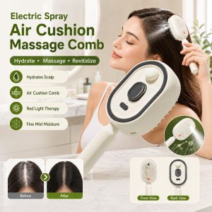 Anti Static Electric Massage Comb Self Cleaning Detangling Hair Brush Scalp Massage Air Cushion Mist Spray Smoothing Volumizing Styling Comb Hair Care Accessory