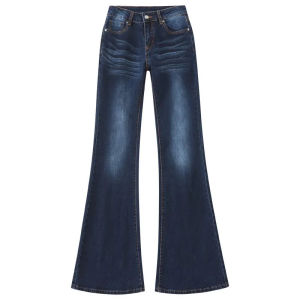 Y2K Retro High Waist Casual Womens Slim Jeans Low Rise Flared Denim Pants Long Trousers Bootcut Drag Autumn  for Women