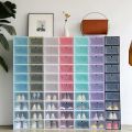 【One Cat Shop】6Pcs Large Transparent  Foldable Storage Box Plastic Shoes Box Stackable Storage Organizer. 