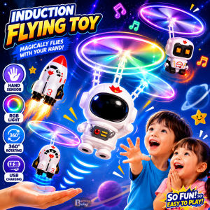 Spaceman Induction Flying Toy RGB Light 360° Rotating Boomerang Ball Kids Interactive Plaything Gift