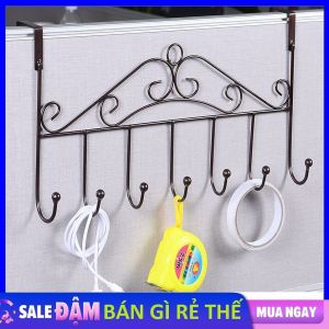 Móc treo cửa INOX - Móc treo quần áo 6 chấu gấp gọn gắn sau cửa tiện lợi - Móc treo đồ đa năng sau cửa chất liệu inox móc 6 chân treo đồ đa năng