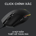 Chuột game có dây Logitech G203 Lightsync - Tùy chỉnh RGB, 6 nút lập trình, nhẹ, 8.000 DPI, cảm biến chuyên game. 