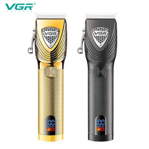 VGR Electric Hair Clipper Professional Personal Care Barber Trimmer For Men Shaver LCD Rechargeable Metal Clippers