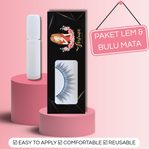 Bulu Mata Palsu Natural dan Lem 1 Set | Untuk Sehari hariWisuda dan Wedding -6606