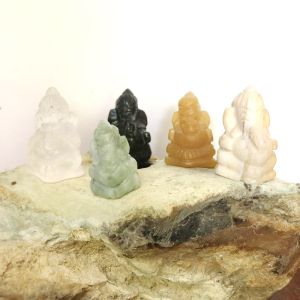 พระพิฆเนศบูชาแกะสลักหินแท้ ขนาดเล็ก หยกงานแกะสลักมือ