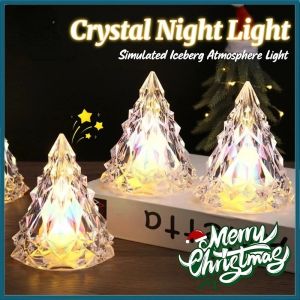 Christmas Crystal Night Light LED Iceberg Shape Atmosphere Light Home Christmas Decoration 9×11cm