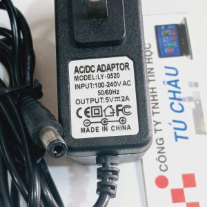 Adapter DC 5V - 2A / Đầu cắm 5.5mm x 2.1mm (Chân cắm Dẹp)