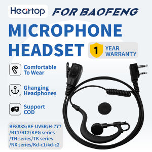 For BAOFENG/UV5R/bf-888s Kenwood TK-3402U/TK-2180/3180 ect Radio 2-Pin PTT Earphone with mic Wire Surveillance walkie talkie Earpiece