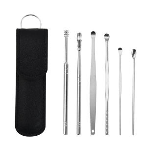 Alat Pembersih Telinga Ear Wax 6In1 Stainless Steel / Korek Kuping Set Paket Pembersih PH C571