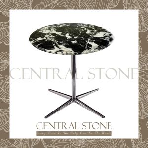 CENTRAL STONE French Natural Marble Coffee Side Table From Dia45cm -Napoleon Black