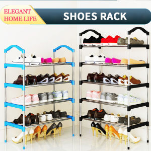 【Steel Alloy】6 Tier Shoes Rack Bookshelf Storage Organizer Stackable Adjustable Easy Assembly