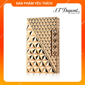 Hộp Quẹt Bật Lửa Dupont Họa Tiết Kim Cương Chéo D180V Màu Vàng Đẹp Độc Lạ - Dùng Gas Đá Cao Cấp