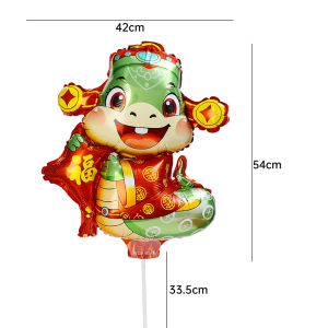 2025 Year of The Snake Foil Balloons Good Fortune Financial Fortune Snake Shaped Clip Balloon Happy New Year Eve Party Decoration