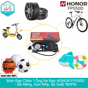 Bơm Đạp Chân 1 Ống Xe Đạp HONOR FP550D – Mạnh Mẽ Tiện Lợi Đa Năng