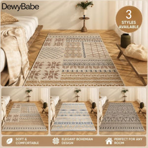 DewyBabe Bohemian Area Rug Non Slip Floor Mat Washable Soft Polyester Carpet For Bedroom Living Room