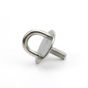 304 Stainless Steel Round Pad Eye Plate with Enclosed Hook Staple Ring Hook for Marine Hammock Swing