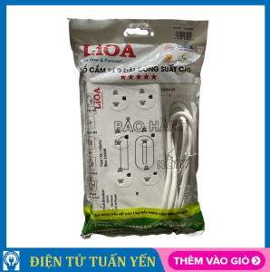 Ổ cắm LiOA 6SS2.5-2N Super công suất chịu tải 3300W gồm 6 ổ cắm tiện lợi dây dài 2.5 mét - Hàng chính hãng
