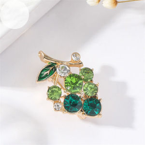 Ghim cài áo chùm nho đính đá thanh lịch - thời trang công sở nữ