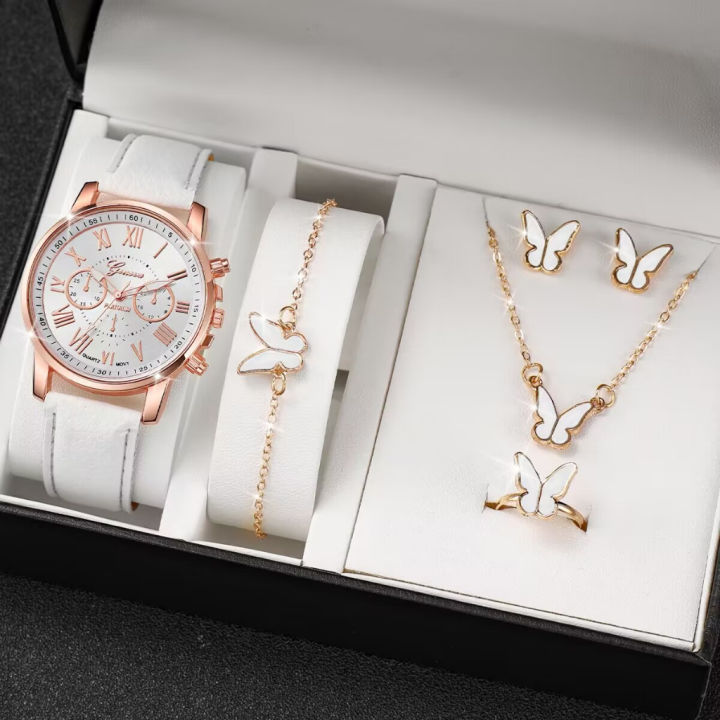 j68 geneva 4 warna jam tangan wanita fashion jam tangan murah men women leather watch jam tangan geneva