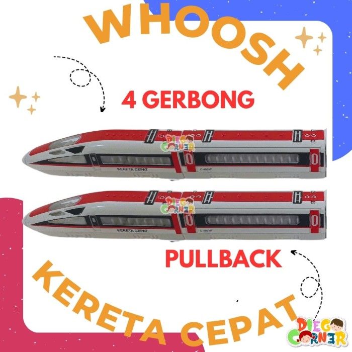 Mainan Anak Kereta Cepat Whoosh Diecast Jakarta Bandung Fast Train Wus ...