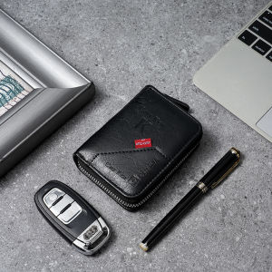 🔥ส่งไวจากไทย🔥กระเป๋าใส่เหรียญ ใส่บัตรเครดิต และบัตรเครดิต ขนาดเล็ก แต่งซิป แฟชั่นเรโทร สําหรับผู้ชาย กระเป๋าใส่บัตร Card holder