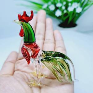 ไก่แก้ว ไก่ไอ้ไข่วัดเจดีย์ งานฝีมือ   Handmade chicken คู่เขียวเหนี่ยวทรัพย์  สูง6-7 cm(ขายคู่นะค่ะ)