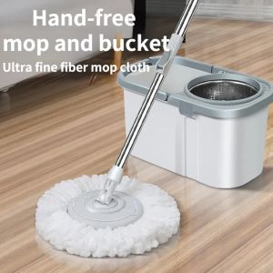 (SG STOCK) 360 Degree Spin Mop / Spin Rotate Dry Mop / Durable Stainless Steel with Pole and 1 Micro Fiber Mop Head