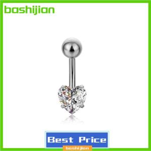bashijian Zircon Body Jewelry Belly Button Rings Stainless Steel Star Round Square Clear Zircon Classic Navel Belly Button Rings Piercings Jewelry