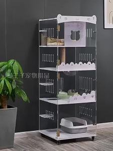 [CozyNest ]Cat Villa Acrylic Cat Cage Transparent Cat Condo Panorami Cat House Cat Nest Cat House