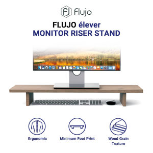Flujo Monitor Stand Riser Computer Monitor TV Riser Home Office Computer Desk Organizer Ergonomic Cable Organizer Space Saver Supports up to 10kgs
